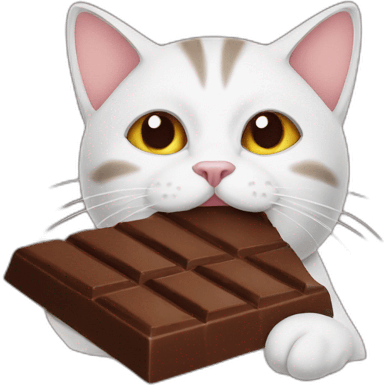 Cat eating chocolate emoji