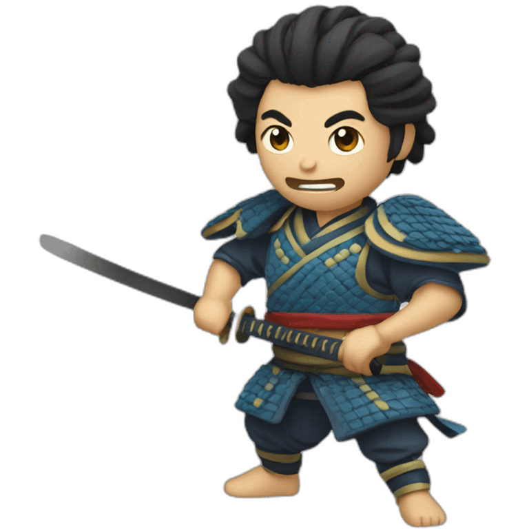 Samurai plaing disc jocky emoji