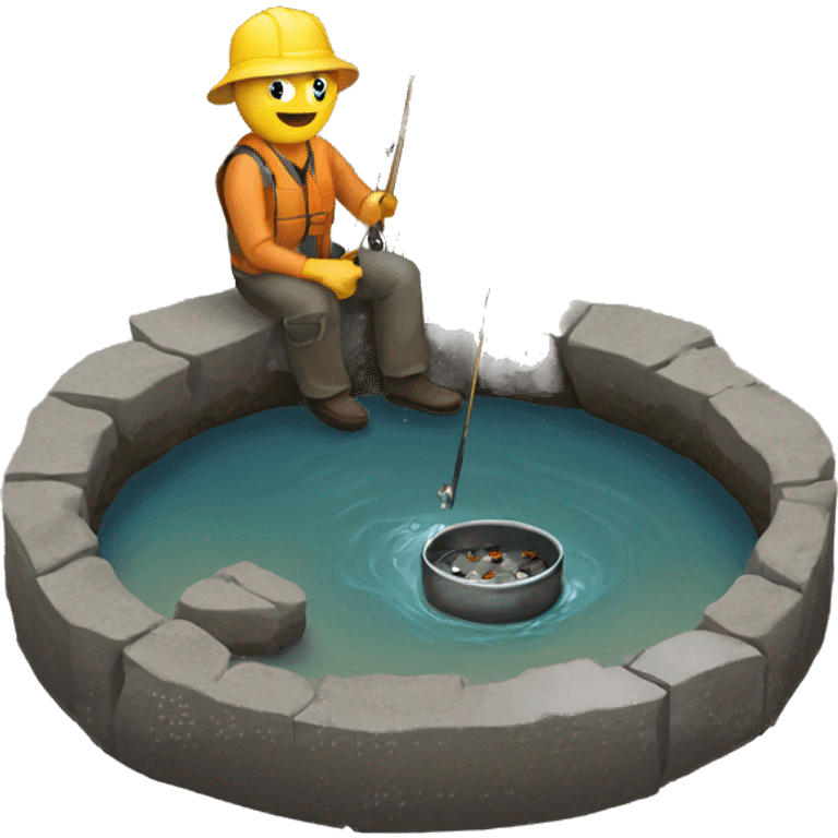 Fishing at the pothole emoji