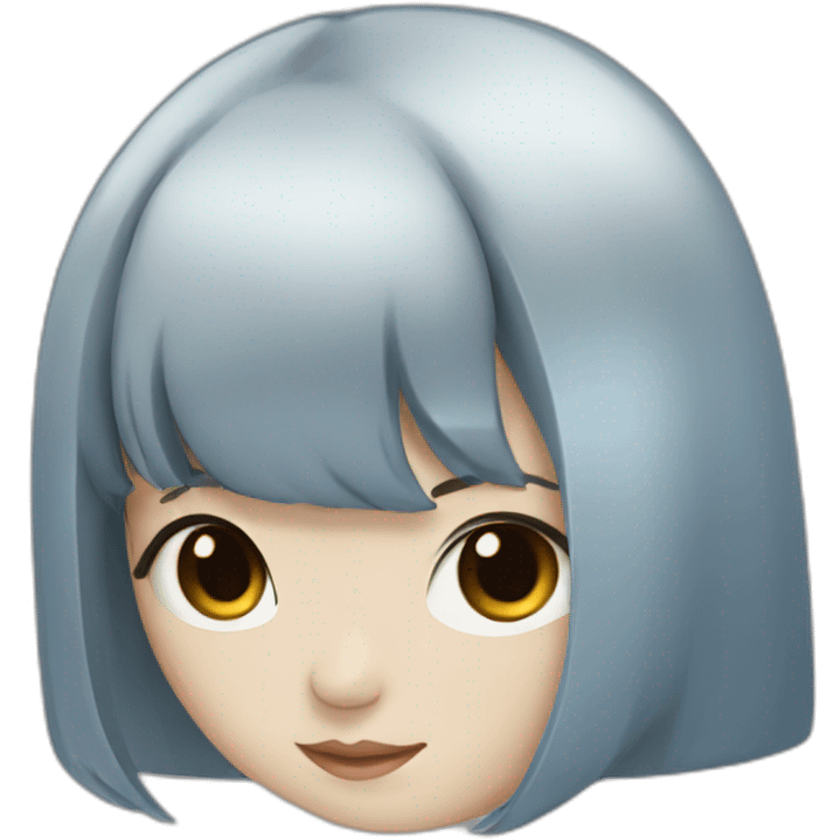 japanese girl with blue eyes and long black hair emoji