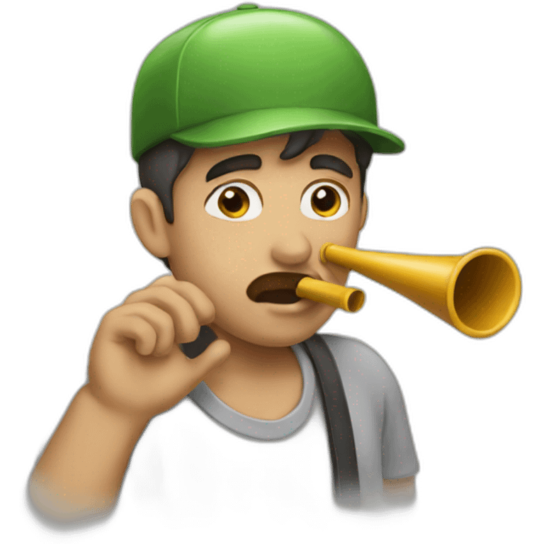 Person blowing whistle emoji  emoji