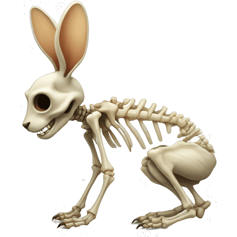 A full-length rabbit skeleton with crosses over its eyes emoji