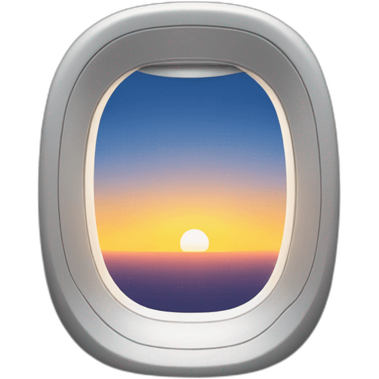 Plane window with sunset emoji