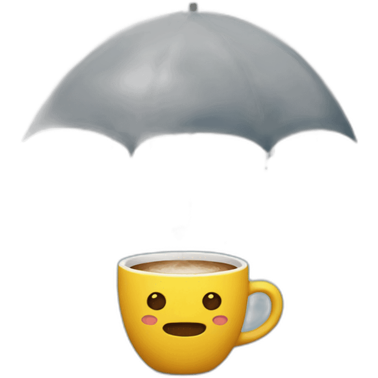 Rain with coffee emoji