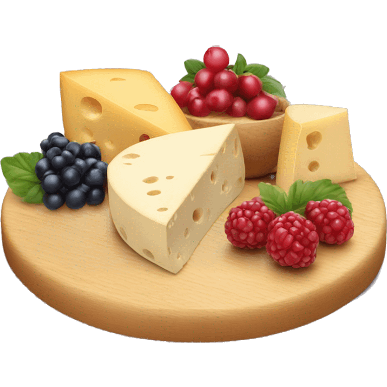 Cheese board with berries emoji