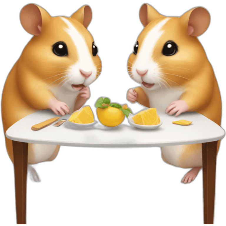 Two Hamsters at the table emoji