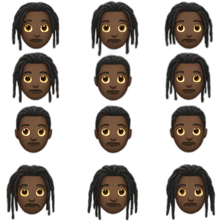 black man with mid dreadlocks emoji