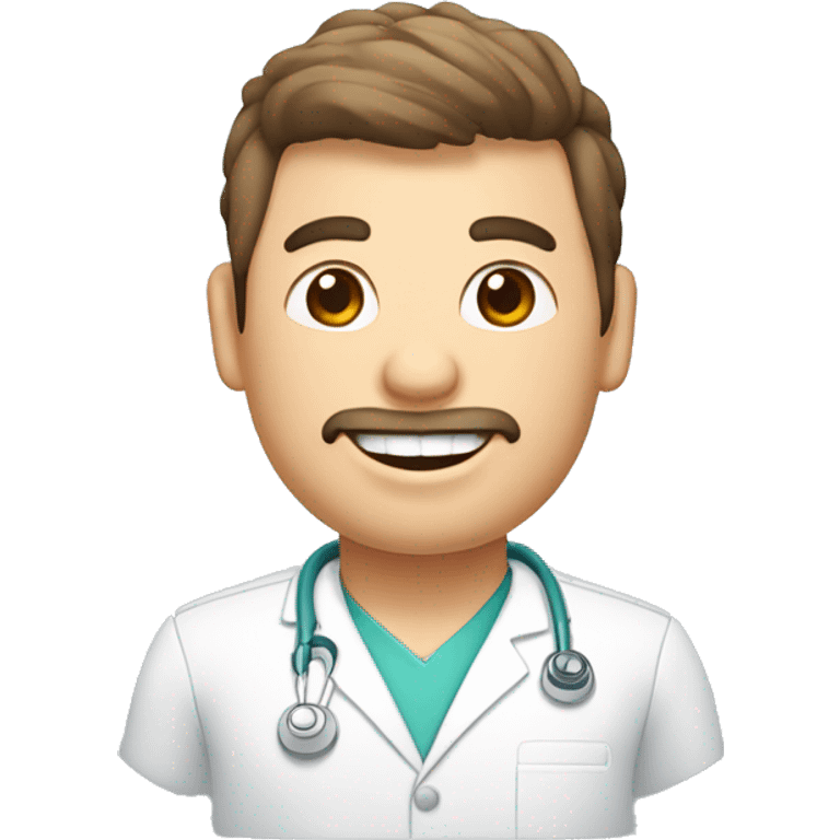 crea un avatar de un dentista gordito de medio cuerpo emoji