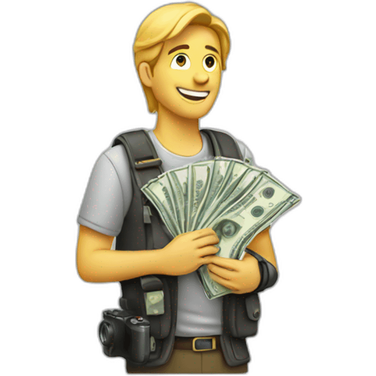 photographer with money emoji