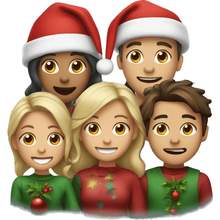 4 people singing christmas songs emoji