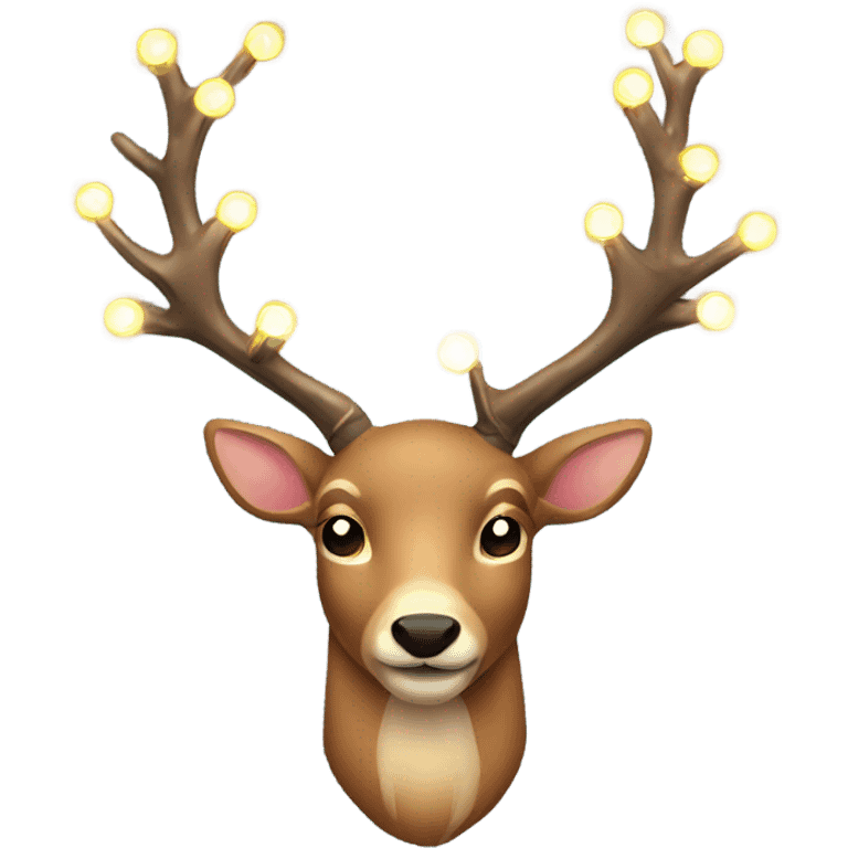 deer with christmas lights on antlers emoji