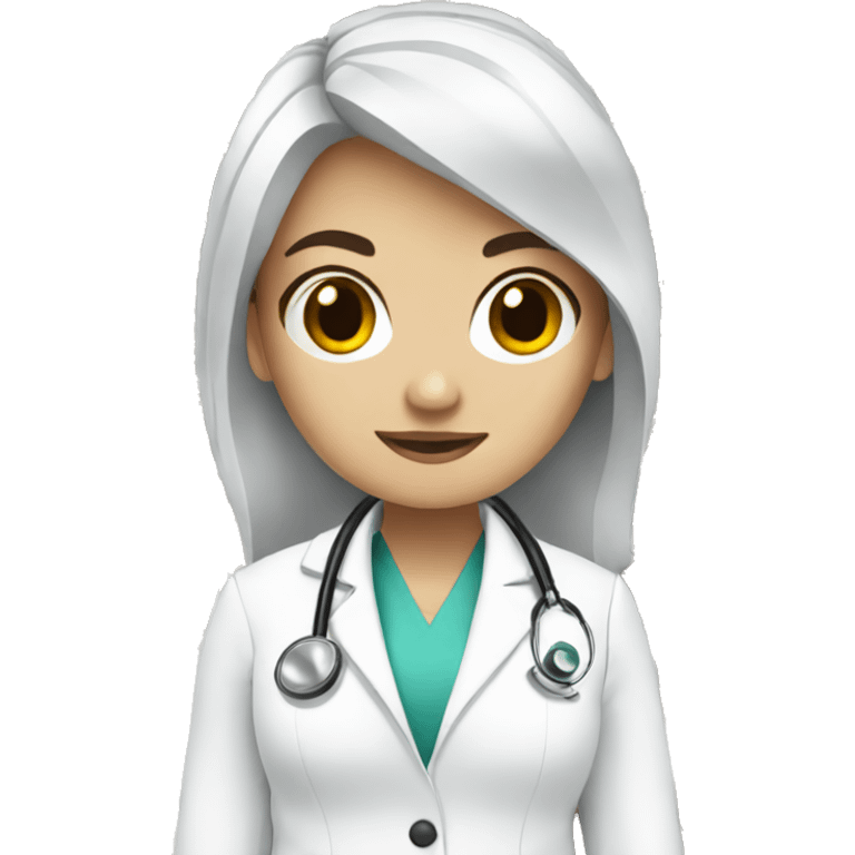 white girl doctor with black hair  emoji