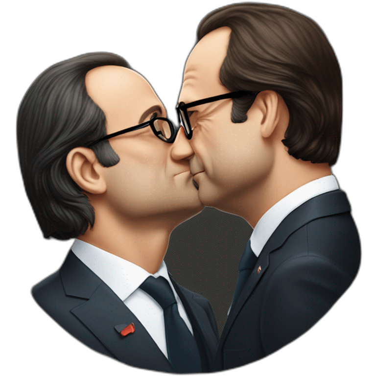 François Hollande kissing Nicolas Saraozy emoji