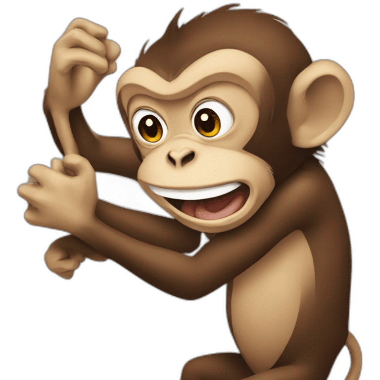 Monkey hitting monkey emoji