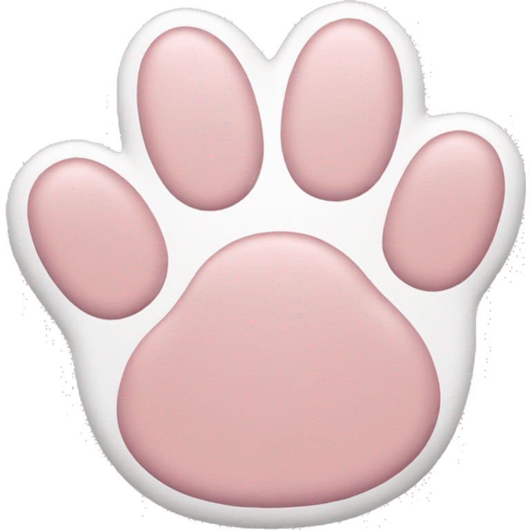 light pink and white cat paw print emoji