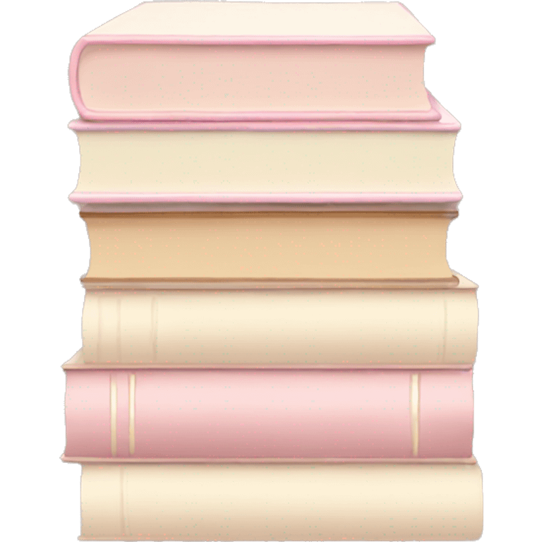 aesthetic book stack beige and light pink emoji