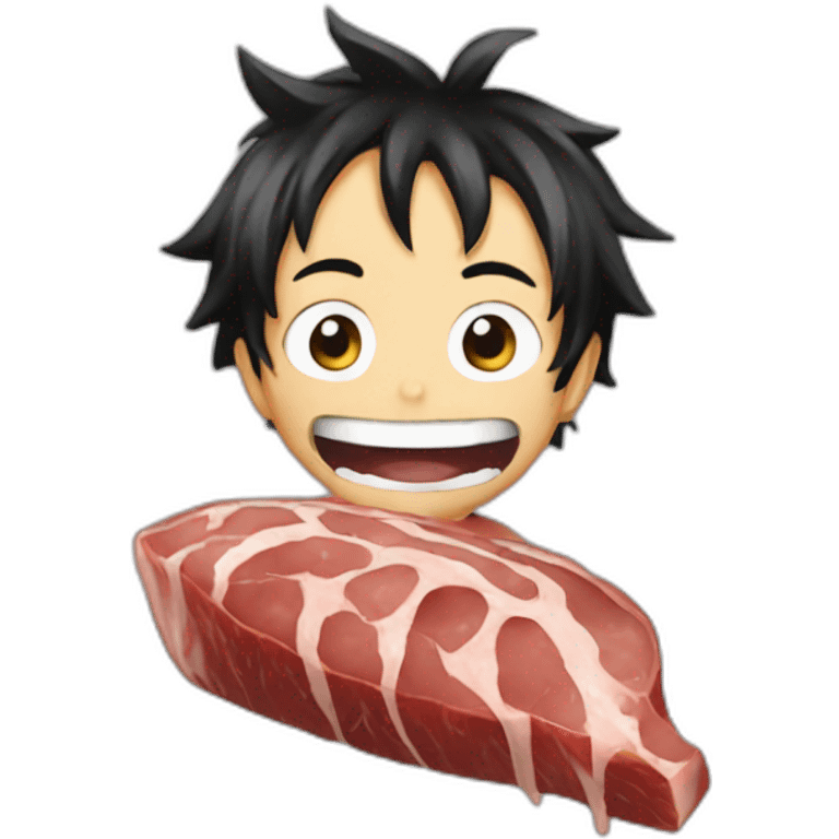 Luffy eat meat emoji