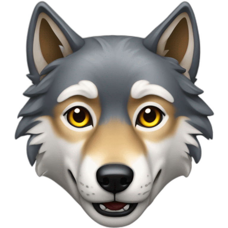 a Wolf hyper réalistic  emoji