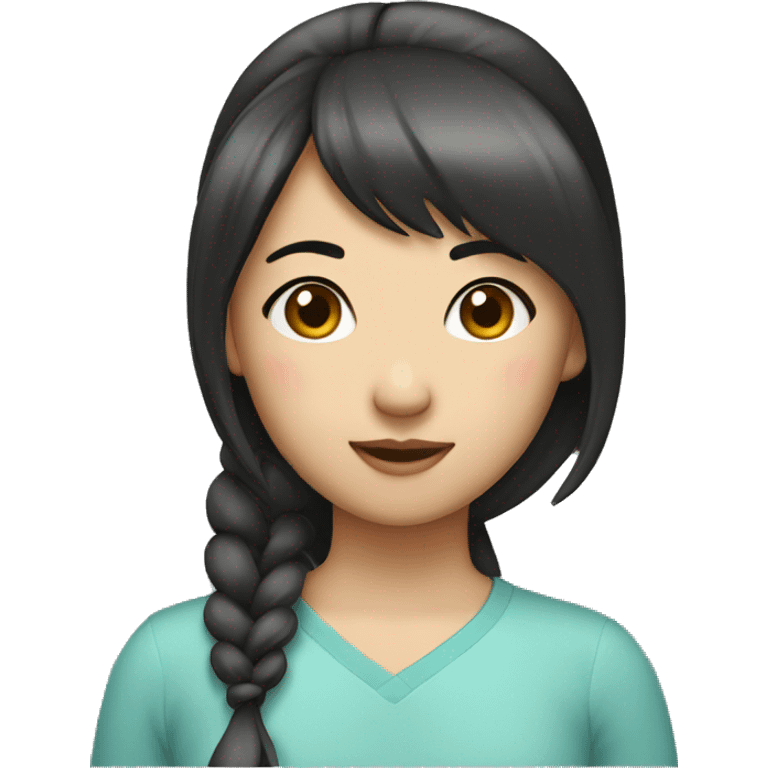 Asian girl with a side ponytail and side bangs emoji