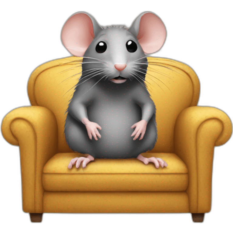 A rat that sits on dirty couch emoji