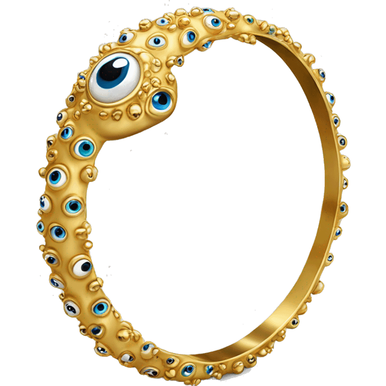 very thin gold bangle ring studded with eyeballs emoji