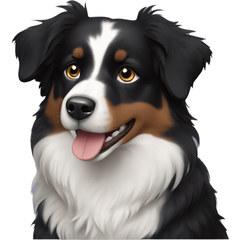 Small black australian shepherd dog with black muzzle emoji