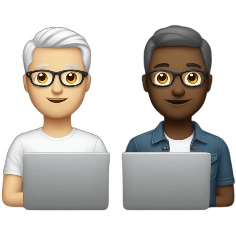 two white male designers with laptops emoji