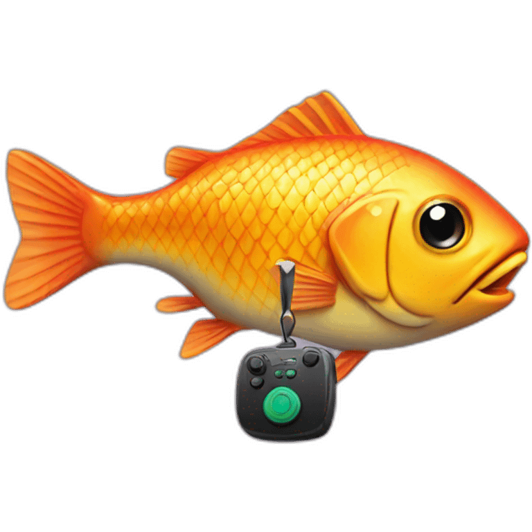 poisson avec une manette emoji