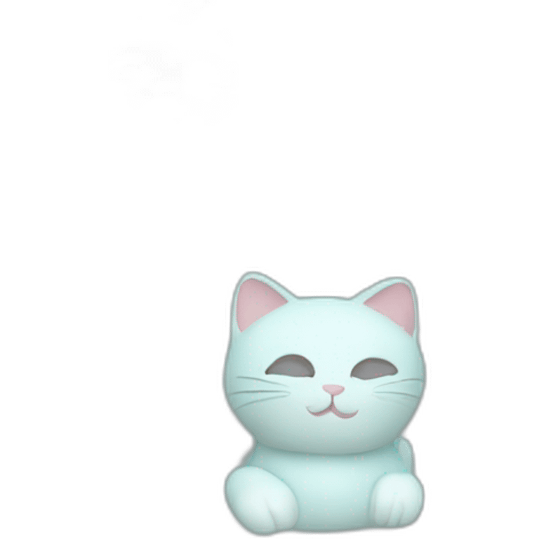 chineese lucky cat pastel blue emoji