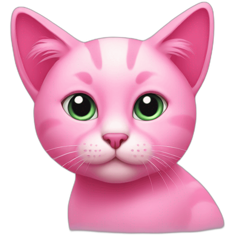 Pink cat sits emoji