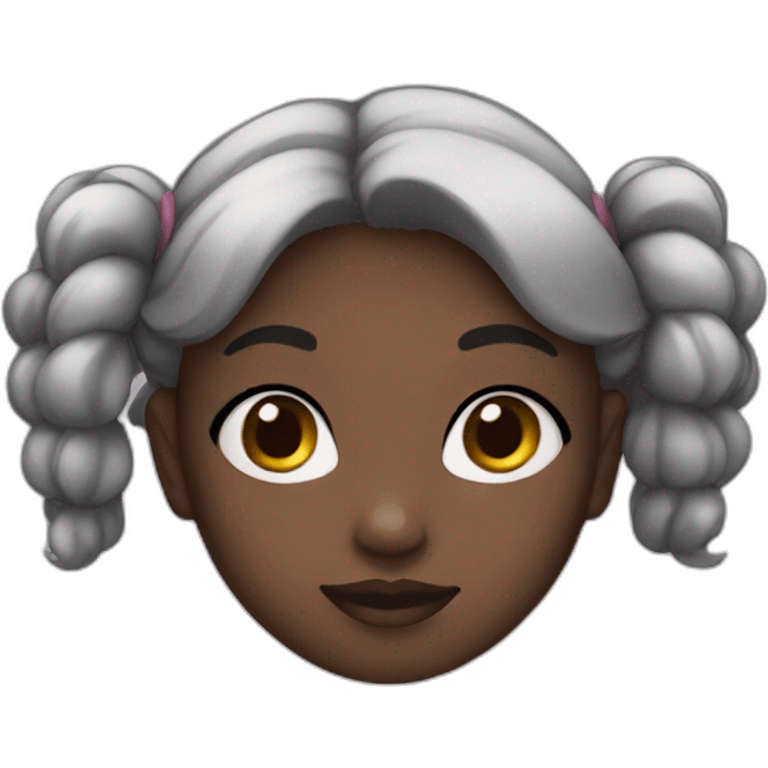 girl two black buns emoji