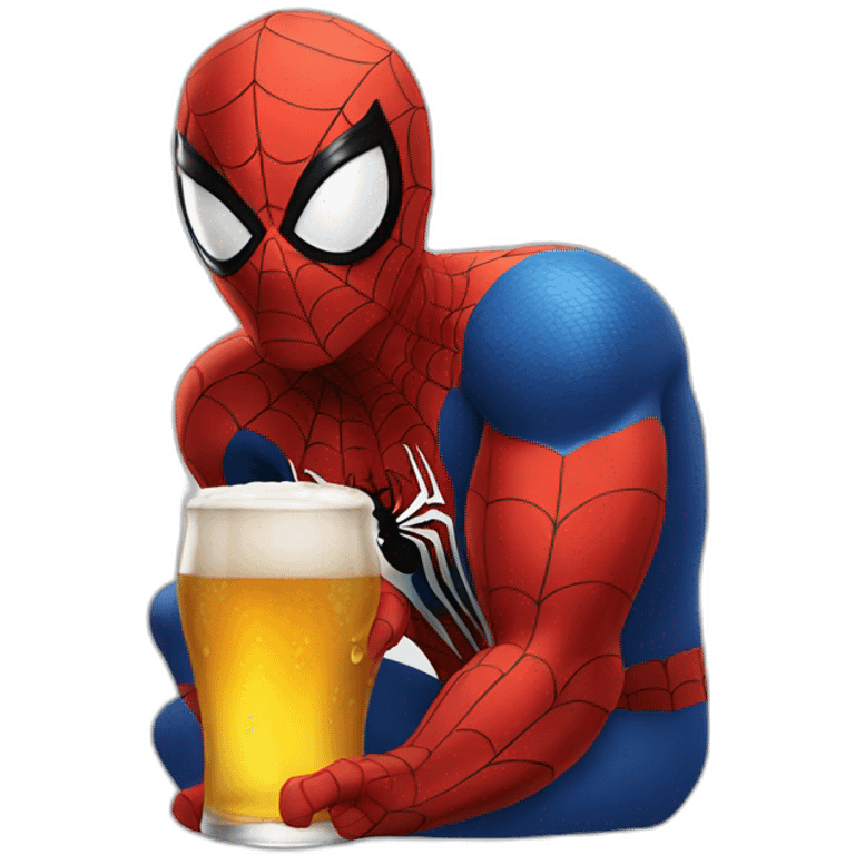 spider man with a beer emoji