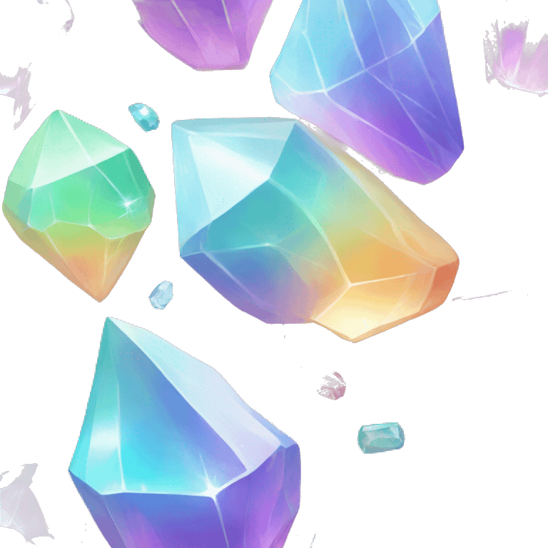 Pastel iridescent rainbow crystal clusters emoji