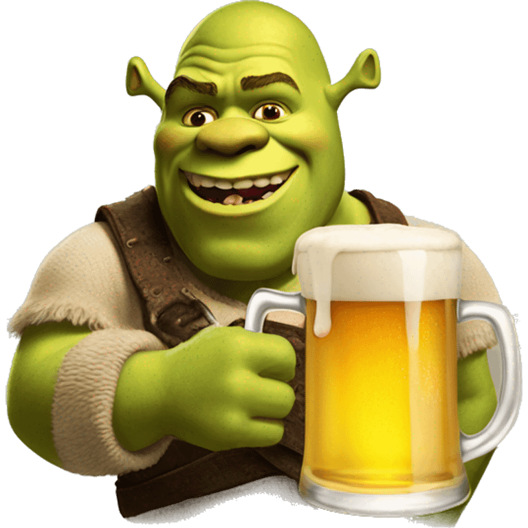 shrek with a beer emoji