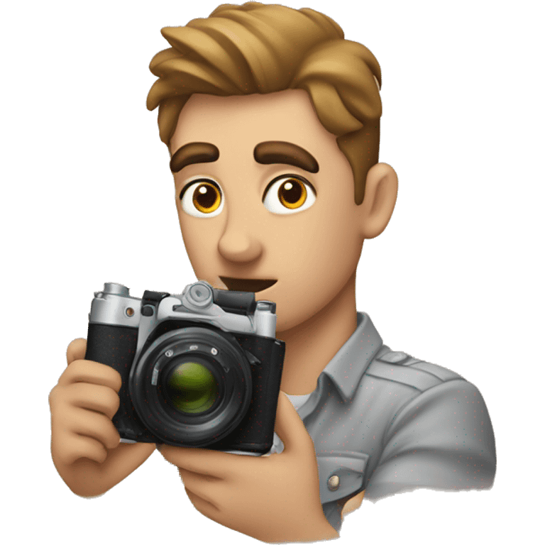 eyebrow raise  emoji holding a camera emoji