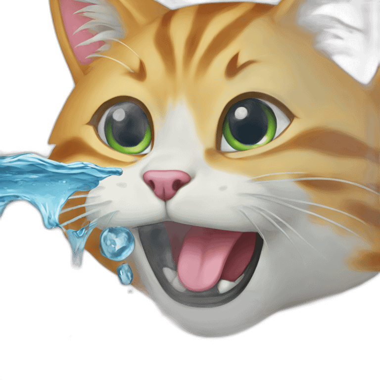 cat eat water emoji