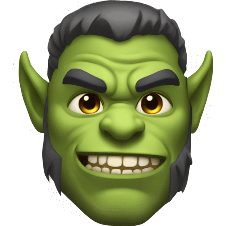 Cute muscular orc men's head. emoji