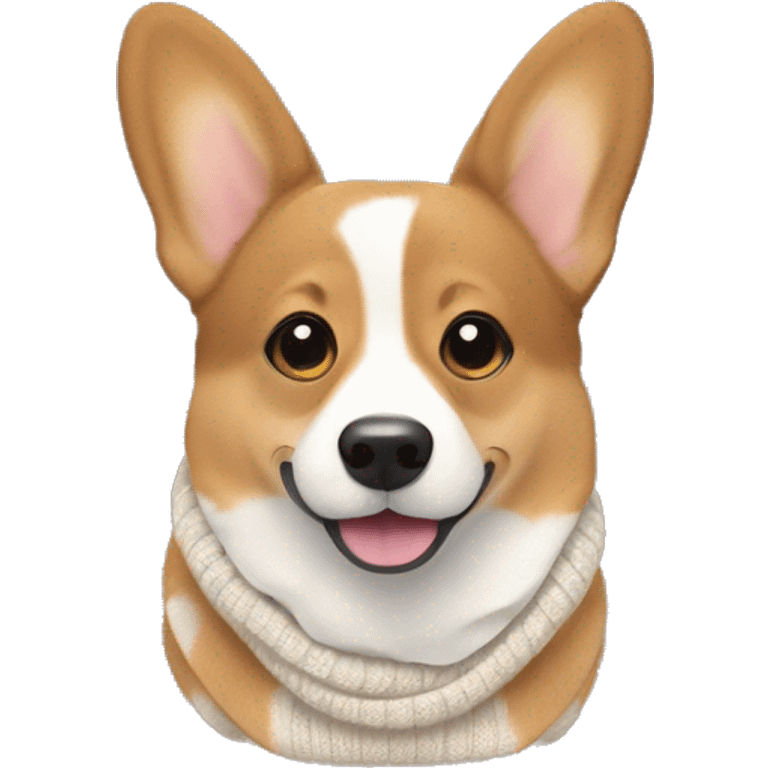 A corgi dog in a knitted sweater emoji