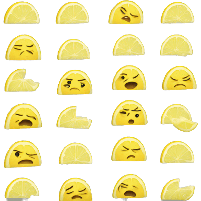 A person crying lemon slices emoji