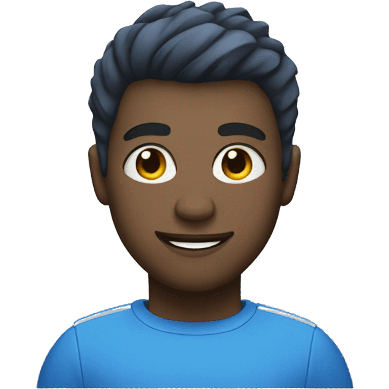 Ligh dark skin men with short hair cut and blue Lightning  emoji