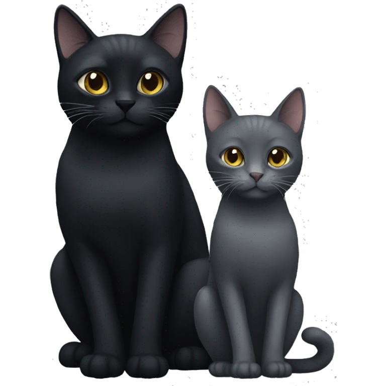 black cat with grey cat emoji