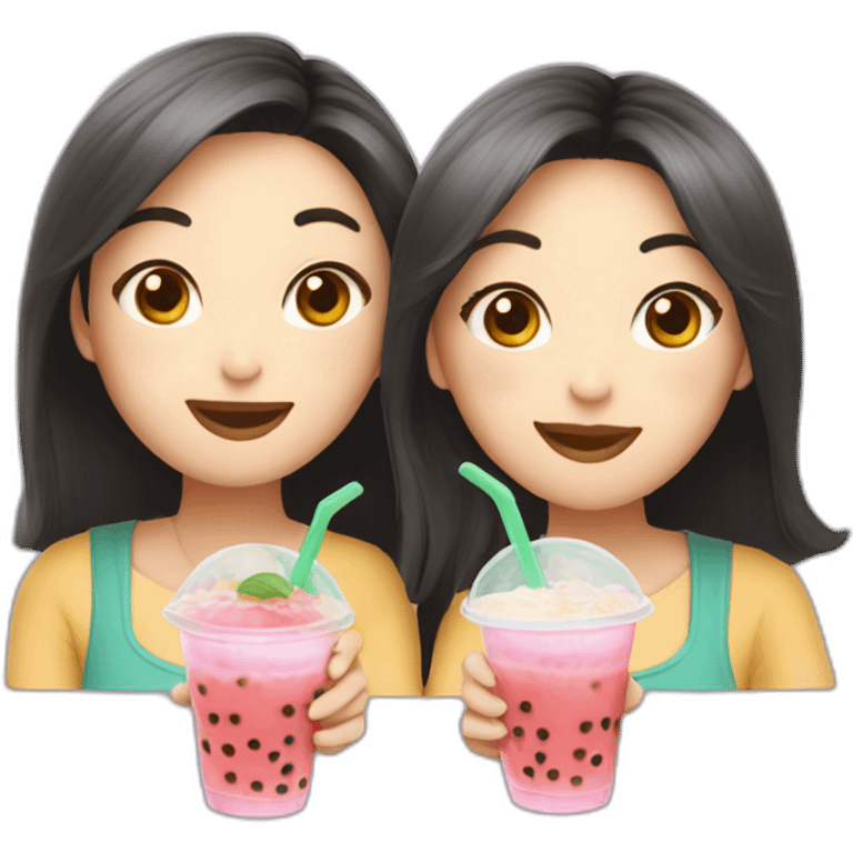 Two bubble tea persons emoji