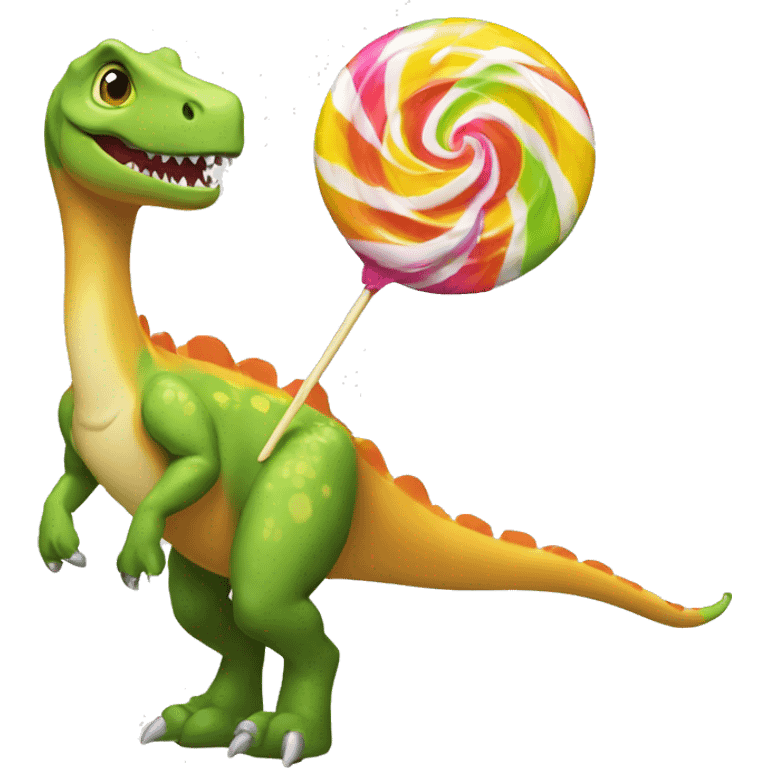 dianosaur with lolipop emoji