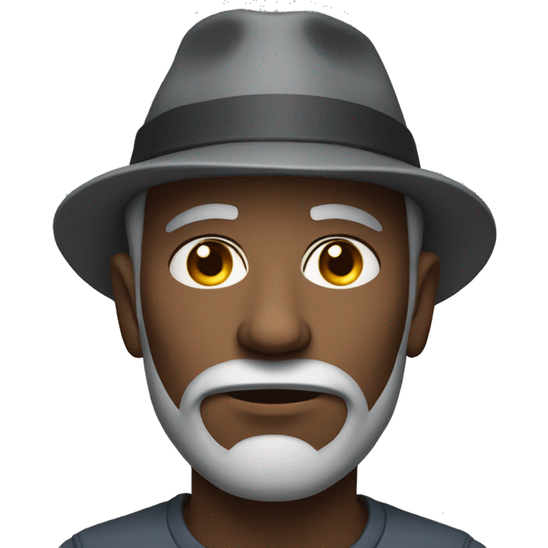 grey guy with hat serious emoji