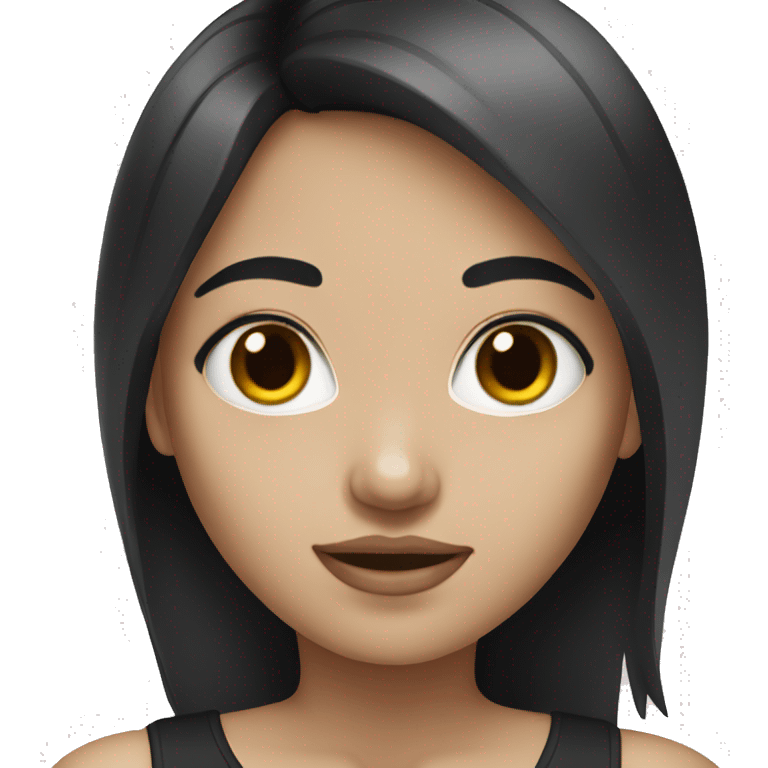 Girl White skin and black hair  emoji