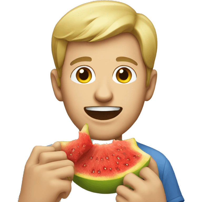 a white man eating fruits emoji