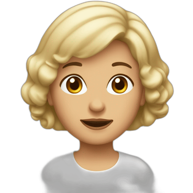 Anciana pelo corto liso rubia emoji