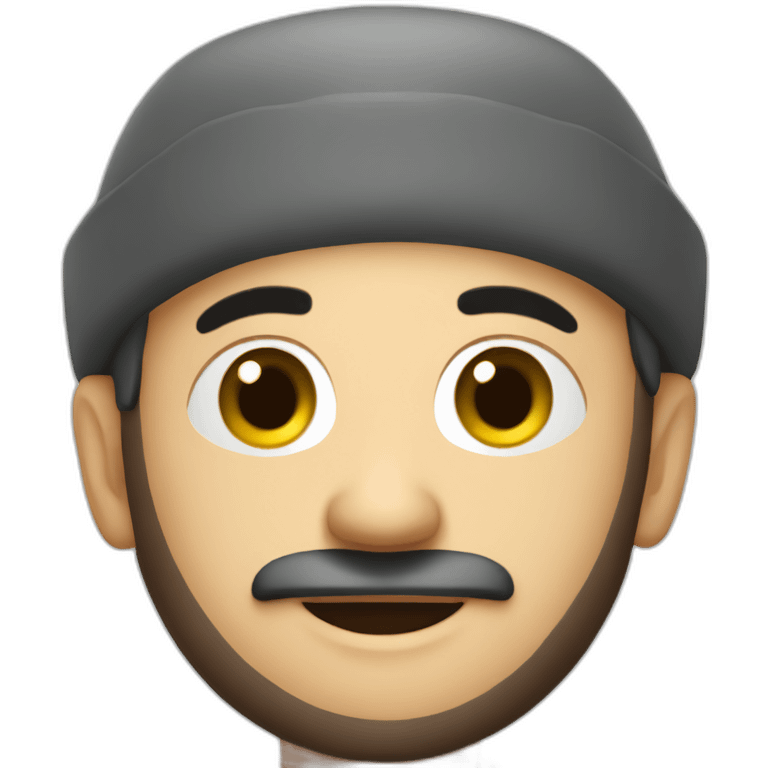 italian bald guy with black beard in a chef uniform emoji