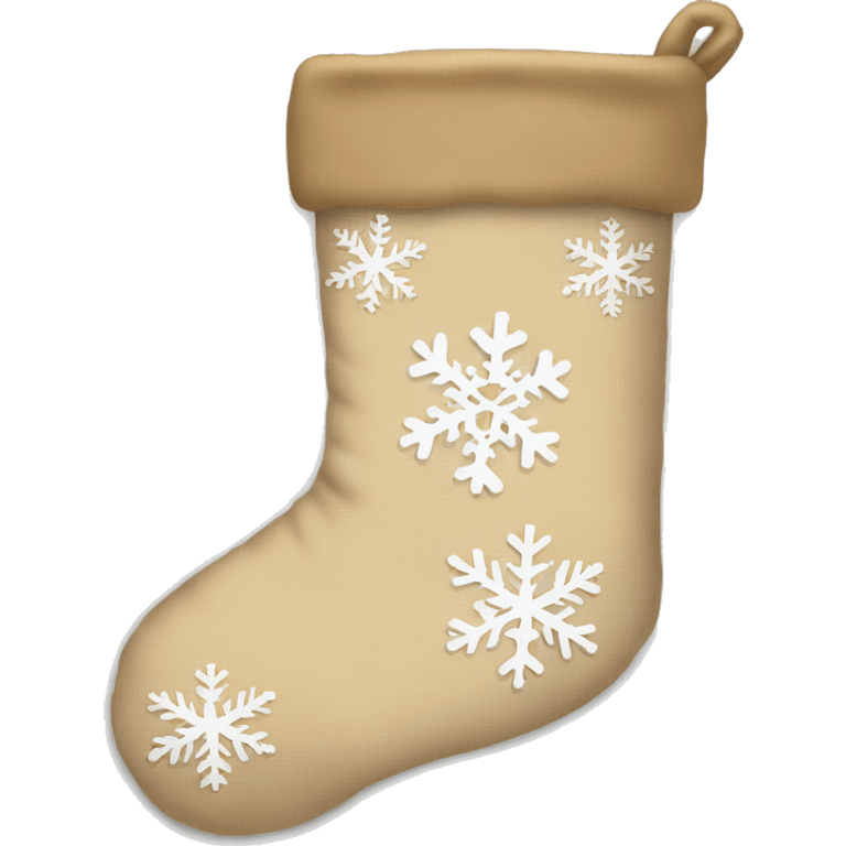 beige snowflake christmas stocking emoji