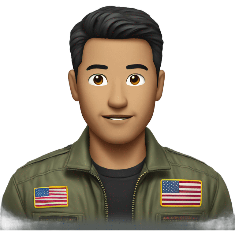 top gun maverick but asian face emoji